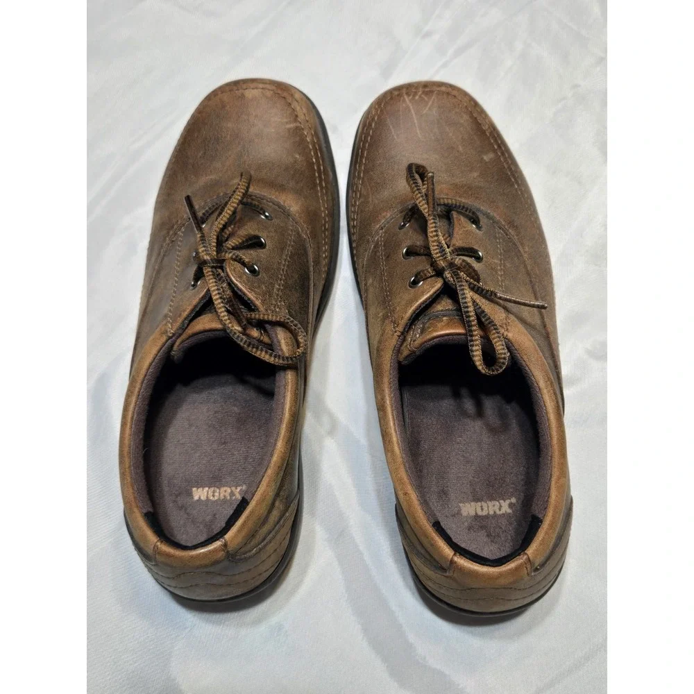 Worx By Red Wing Womens Safety Shoes Size 6W Brown Non Slip Steel Toe Oxford